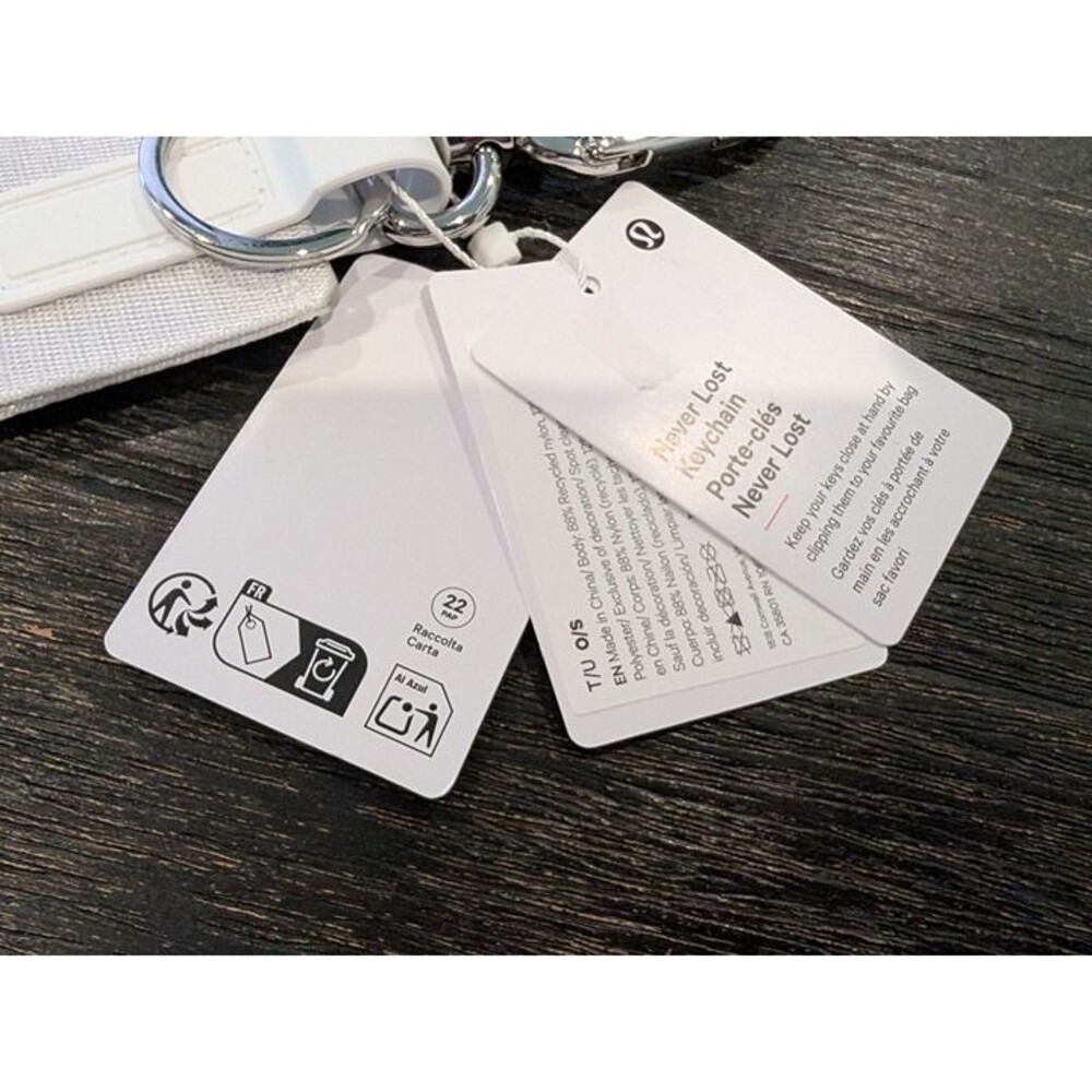 lululemon Never Lost Keychain Brand New White / Silver LU9B20S - Picture 3 of 4